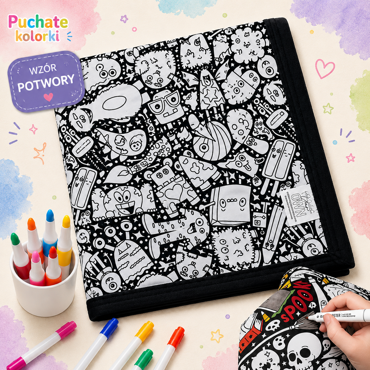Koc Koloruś™- Kreatywny Kolorowanka (Koc+Flamastry)